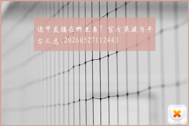 德甲直播在哪里看？官方渠道与平台汇总_20260527112443